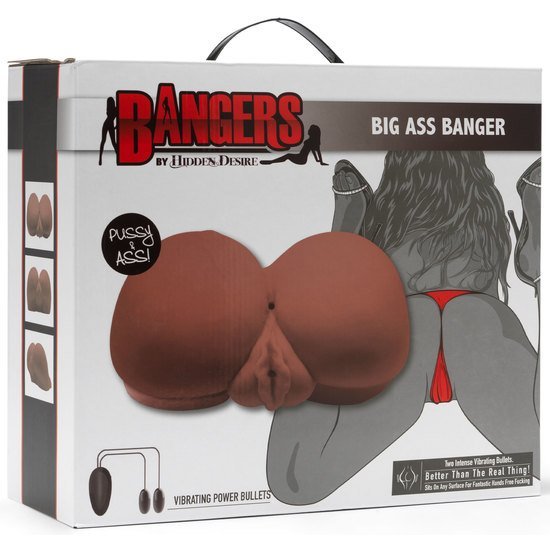Big ass banger masturbador realista con vibrador - marrón