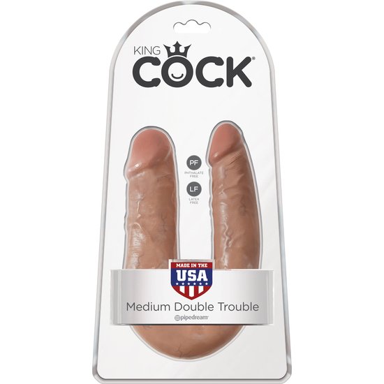 King cock pene doble u 35cm mulato