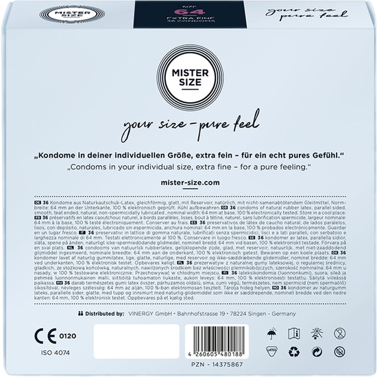Mister taille 64mm - pack de 36 conservativos