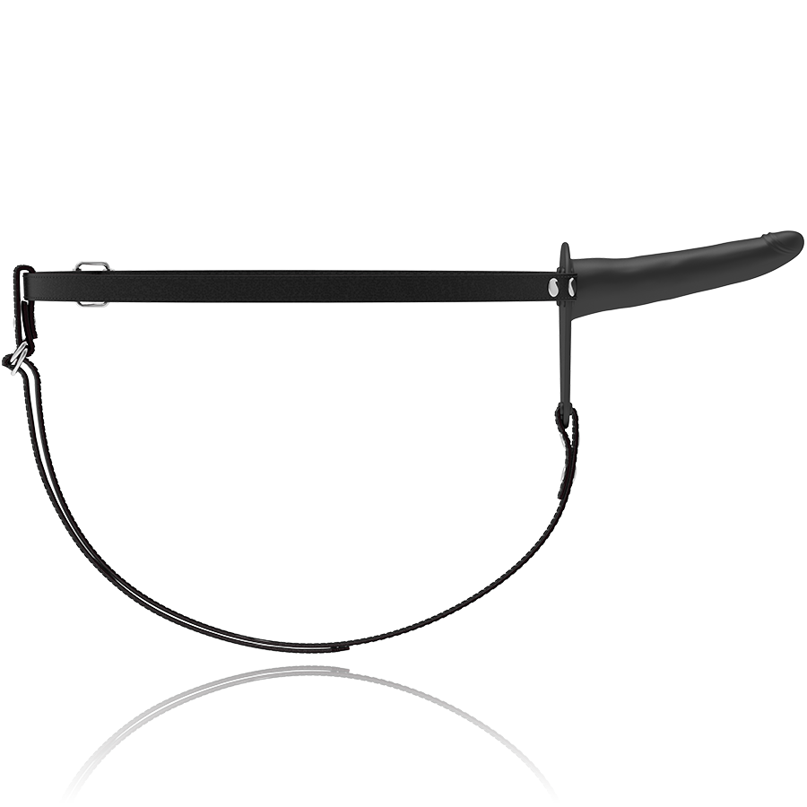 Fetish submissive arnãs vibrador silicona negro 15cm