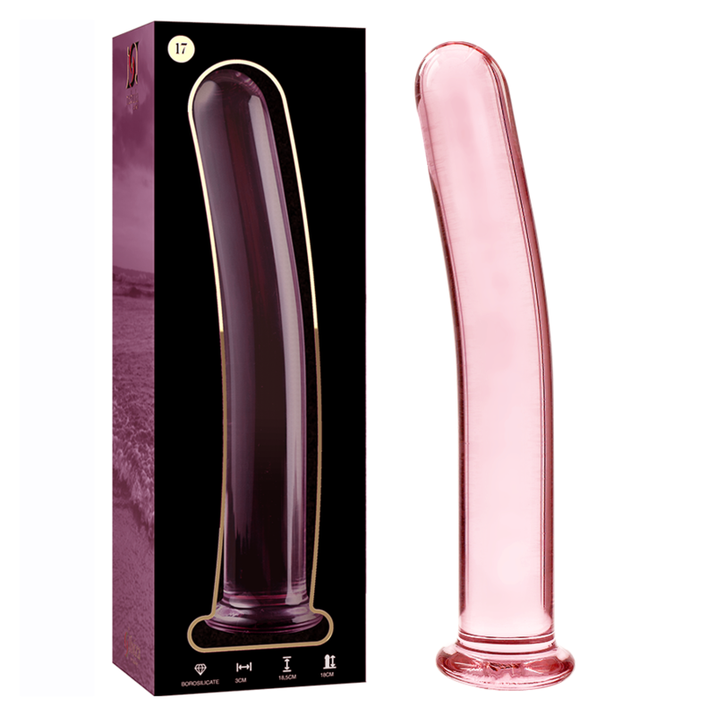 Dildo en verre Rose Nébuleuse 18,5x3 cm