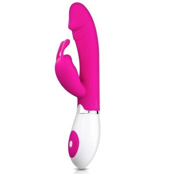 Vibromasseur rabbit Pretty Love Gena en silicone, avec son bras en forme de lapin