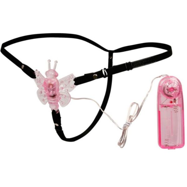 Gode ceinture rose avec papillon vibrant et commande Baile Multivespeed Vibrating Butterfly