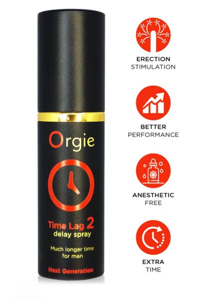 Spray retardant Orgie Time Lag 2 dans son flacon en aluminium de 10 ml