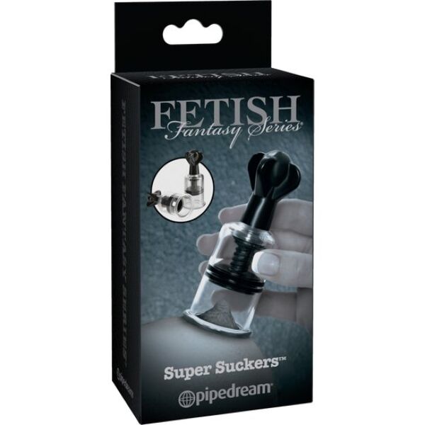 Pompe à tétons Fetish Fantasy Super Nipple Sucker, avec son cylindre transparent et sa molette de succion