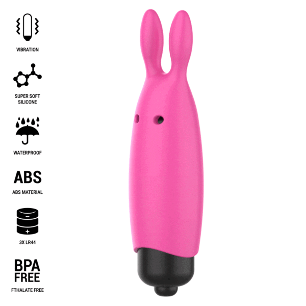 Mini-vibromasseur Intense Fun Hopper, avec ses ailettes et son nez