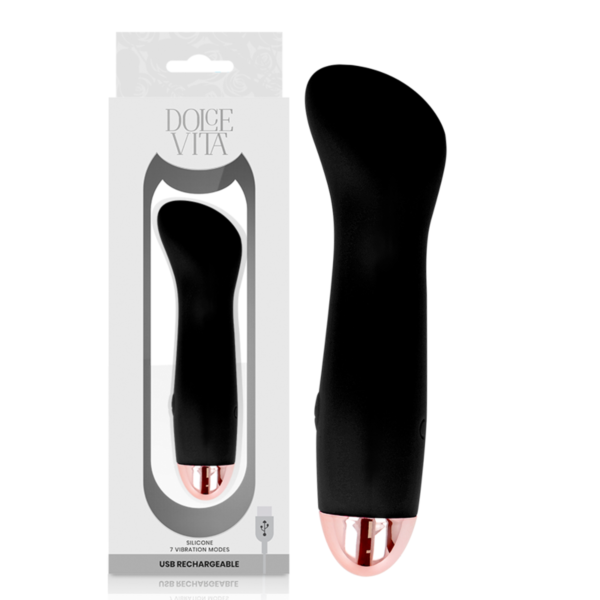 Vibromasseur Dolce Vita One en silicone, en rose et en noir