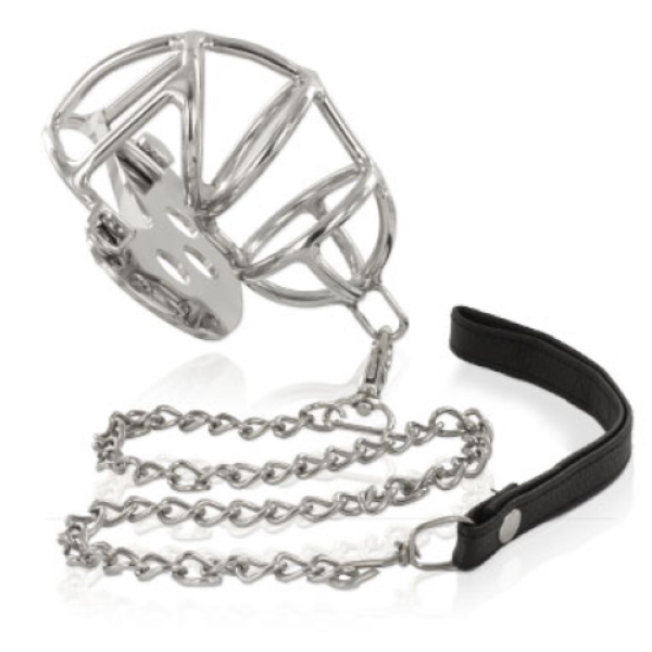 Cage de chasteté Metal Hard Chastity Ring with Strap, avec son anneau et sa sangle