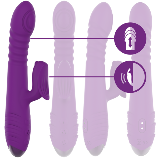 Vibromasseur Intense Iggy violet, avec stimulateur clitoridien