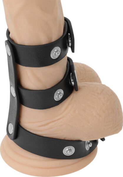 Anneau pénien Darkness pour pénis et testicules, avec ses boutons-pression de réglage