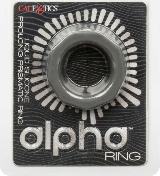 Anneau pénien CalExotics Alpha Prolong Prismatic Ring, en silicone gris