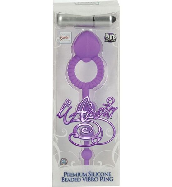 Anneau pénien vibrant Calexotics L'Amour Premium Beaded Vibro Ring violet, avec stimulateur et perles