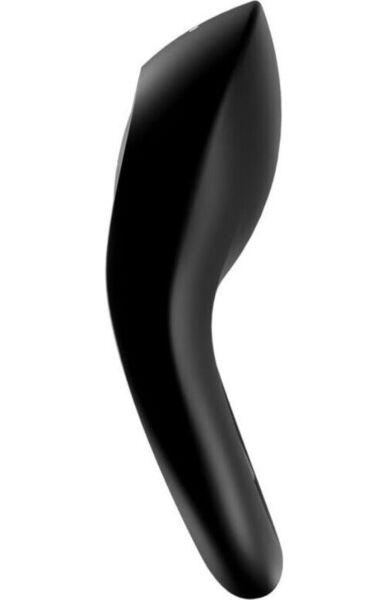 Anneau vibrant Satisfyer Legendary Duo noir, avec ses deux anneaux et le stimulateur avant