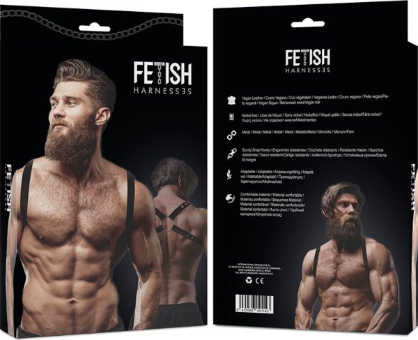Harnais de poitrine Fetish Submissive Attitude avec plusieurs sangles sur la poitrine et les épaules