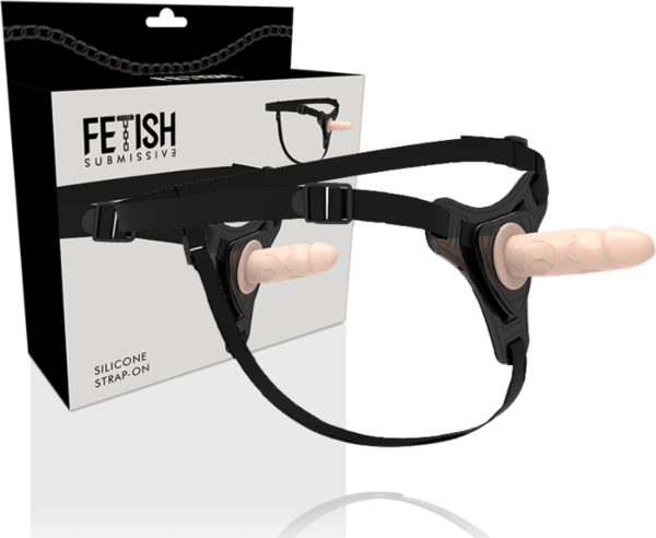 Gode ceinture Fetish Submissive avec ceinture élastique et pièce en silicone à pointe conique