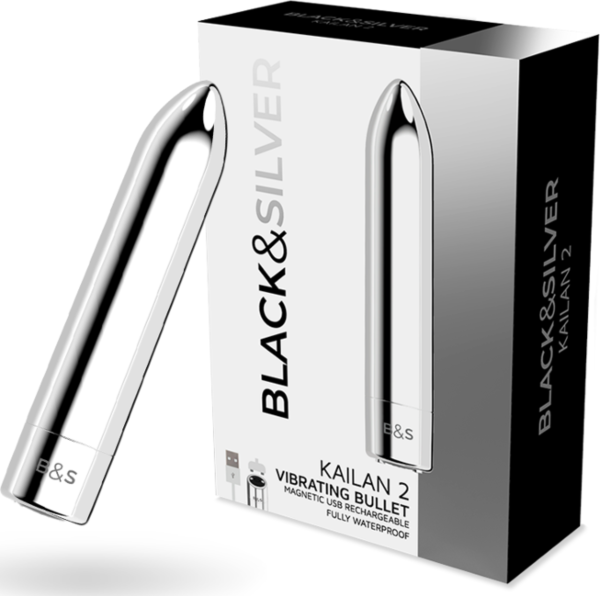 Mini-vibromasseur Black&Silver Kailan 2