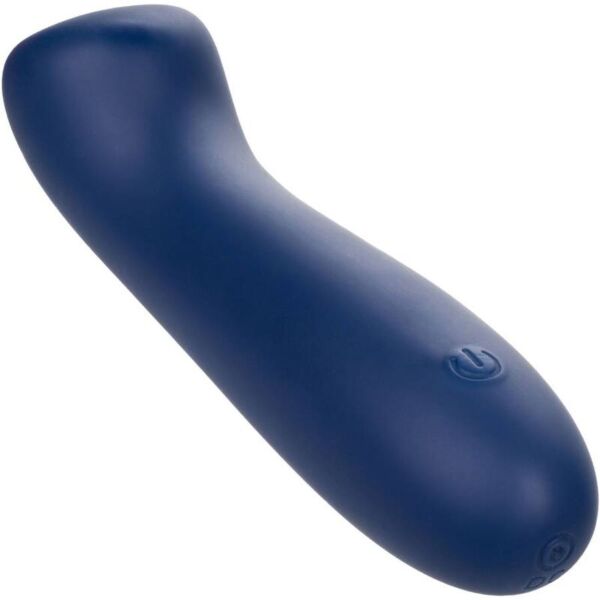 Vibromasseur CalExotics Cashmere Satin G en silicone bleu, avec tête plate et tige souple