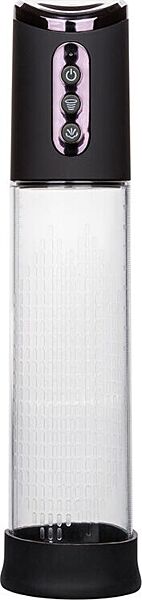 Pompe à pénis CalExotics Peak Rechargeable Pump, avec sa commande noire et son cylindre transparent