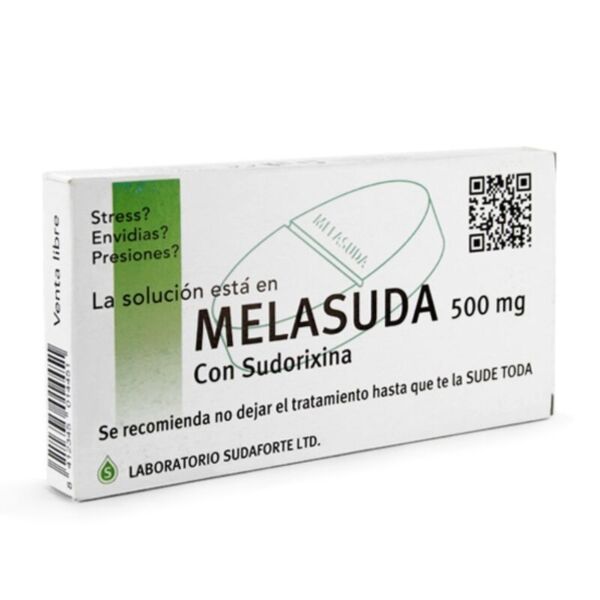 Boîte de bonbons Melasuda 500 mg de Diablo Picante, façon boîte de médicaments