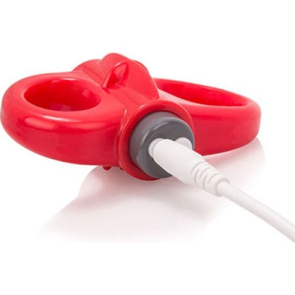 Anneau vibrant Screaming O Charged Yoga rouge, à double anneau