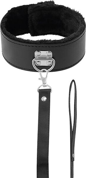 Collier Darkness avec chaîne, noir, la chaîne accrochée à l'anneau et la poignée au bout