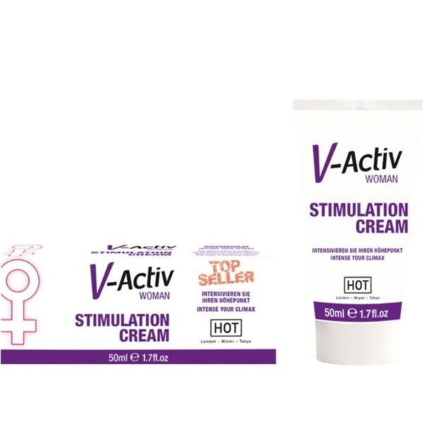 Crème stimulante HOT V-Activ pour femme, flacon de 50 ml