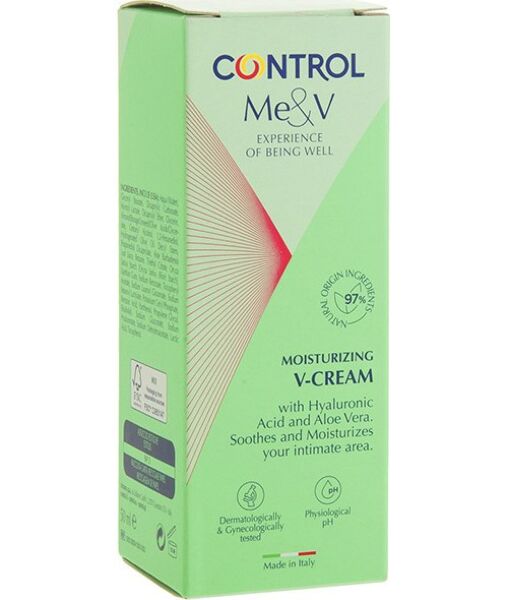 Crème hydratante intime Control V-Cream, flacon de 50 ml avec doseur