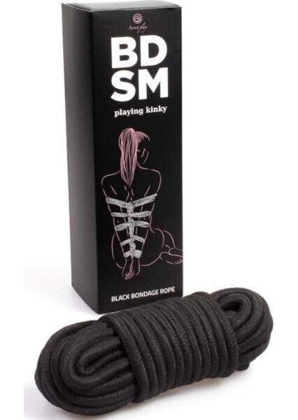Corde de bondage noire Secret Play de 10 mètres, de la BDSM Collection