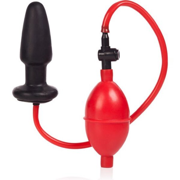 CalExotics Colt Expandable Butt Plug noir avec base à ventouse, tuyau et pompe manuelle