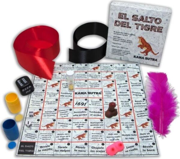 Jeu érotique Diablo Picante Salto del Tigre avec son plateau, ses dés et ses accessoires