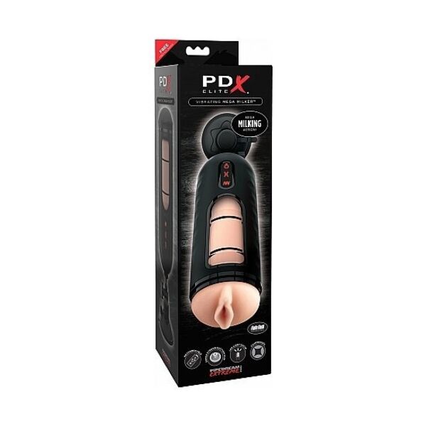 Masturbateur PDX Elite Mega Milker de Pipedream, avec compression automatique, fenêtre transparente et ventouse