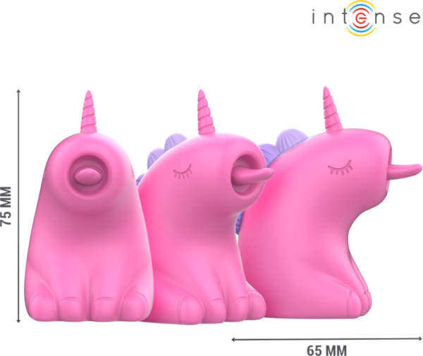 Stimulateur clitoridien Intense Pinkie en forme de licorne, de couleur fuchsia