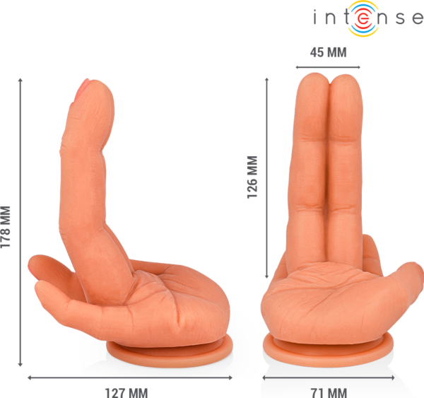 Gode pour le point G Intense Leela, en forme de main, avec base à ventouse