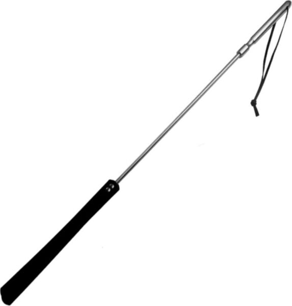Cravache Metal Hard 70 cm avec tête à deux faces et manche métallique avec dragonne