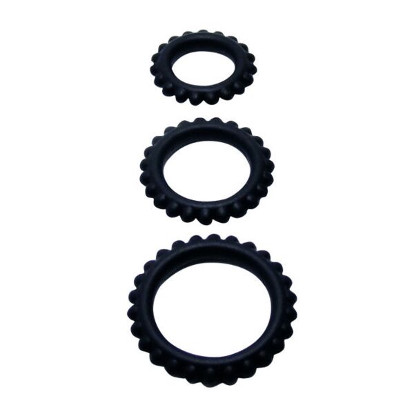 Set de 3 anneaux péniens Baile for Him Titan, en trois tailles