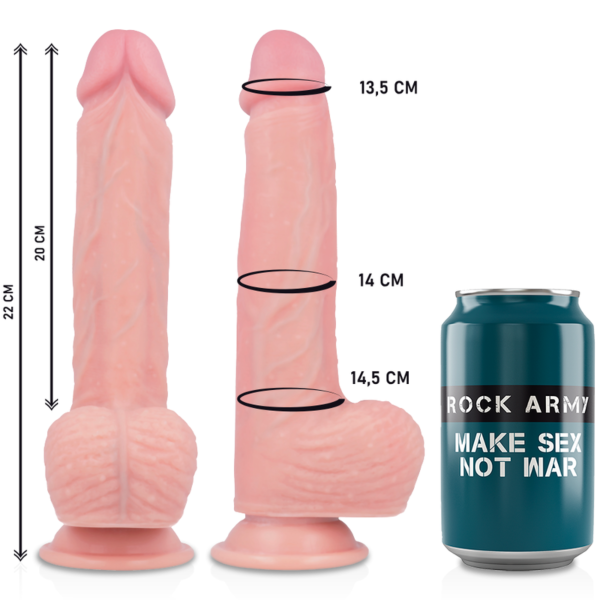 Gode réaliste Rock Army Hawk avec base à ventouse