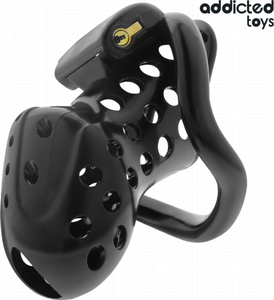 Cage de chasteté Addicted Toys Locked 10,5 cm avec ses quatre anneaux, le cadenas et les clés