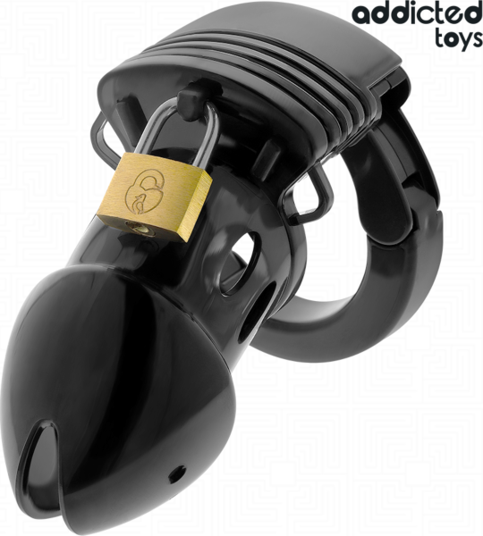 Cage de chasteté Addicted Toys Locked 7,5 cm avec son anneau de base, le cadenas et les clés