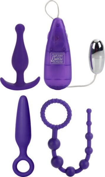 CalExotics Hers Anal Kit avec plugs rocker et glider, boules anales et stimulateur avec télécommande