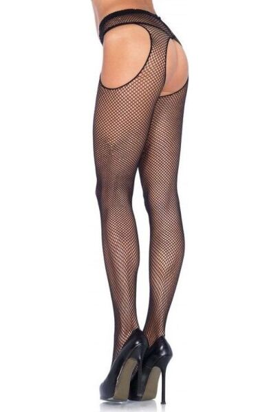 Collant résille noir Leg Avenue Harley Fishnet avec ouvertures aux hanches