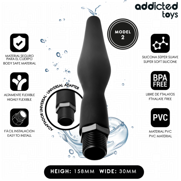Douche anale Addicted Toys Modèle 2 avec son adaptateur universel