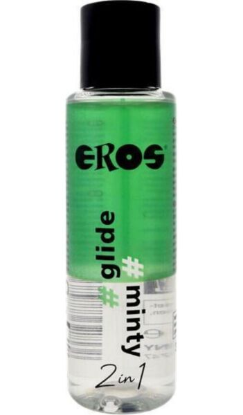 Flacon de 100 ml du lubrifiant EROS 2 en 1 Glide Minty