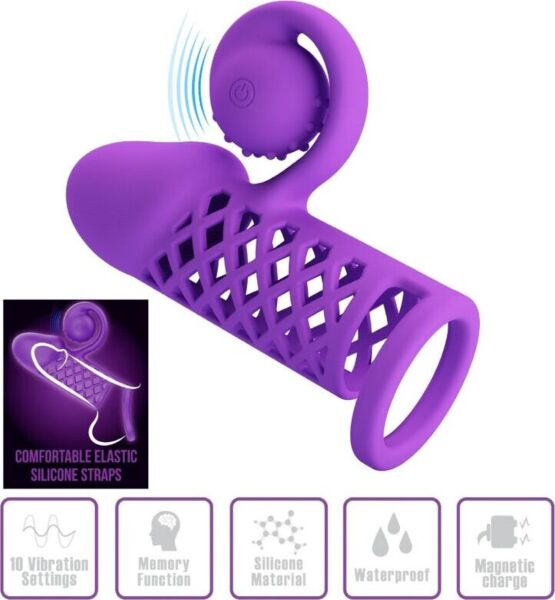 Gaine de pénis Romance Harden de couleur violette, avec tête en spirale