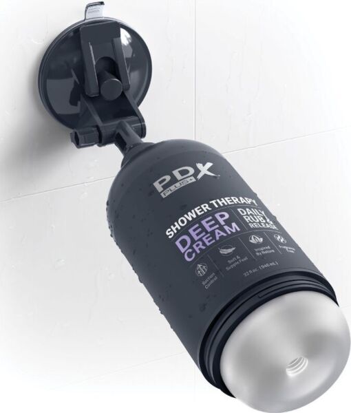 Masturbateur PDX Plus+ Shower Therapy Deep Cream en forme de flacon de shampoing