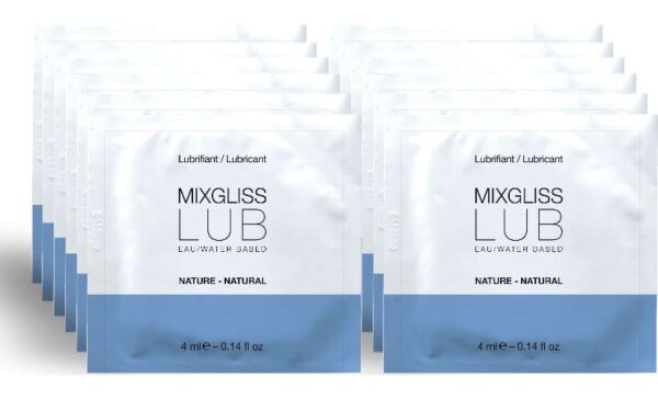 Boîte de 12 monodoses du lubrifiant à base d'eau Mixgliss Lub Natural