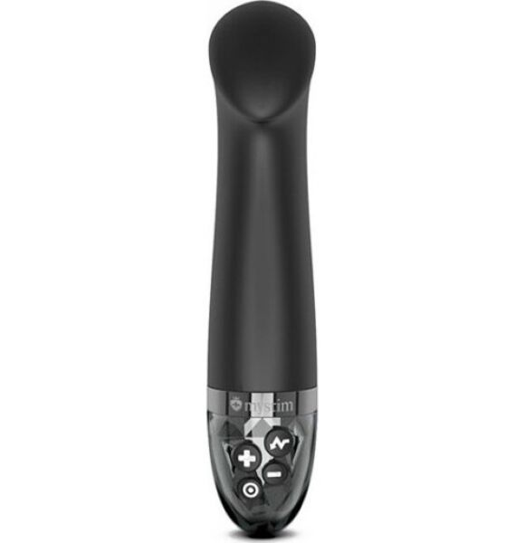 Vibromasseur e-stim Mystim Right on Ron Black, en silicone noir et en forme de point G