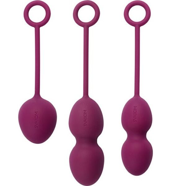 Set de boules de geisha SVAKOM Nova avec ses trois pièces et ses cordons