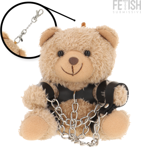 Peluche ourson Fetish Submissive Yogi avec ses menottes et sa chaîne