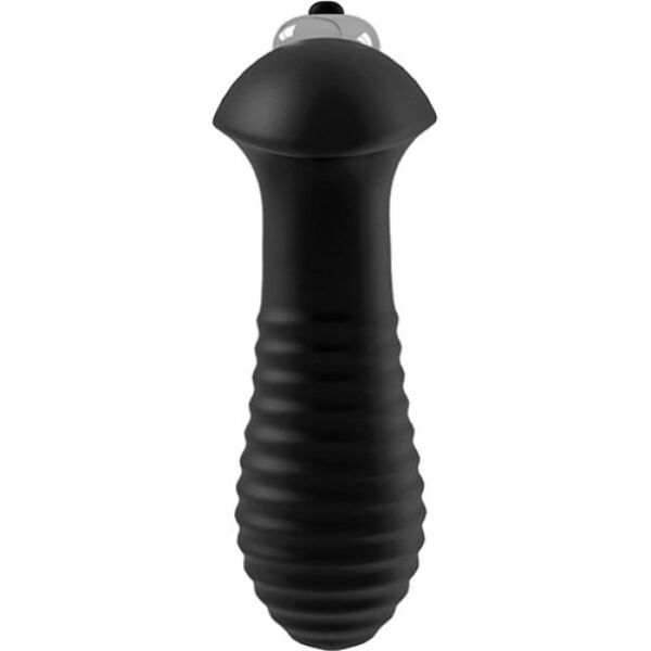 Plug anal S Pleasures Butt Plug Spiral noir, avec bout en spirale et base