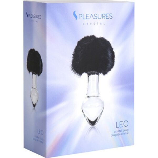 Plug anal S Pleasures Crystal Leo, transparent avec une queue de lapin noire